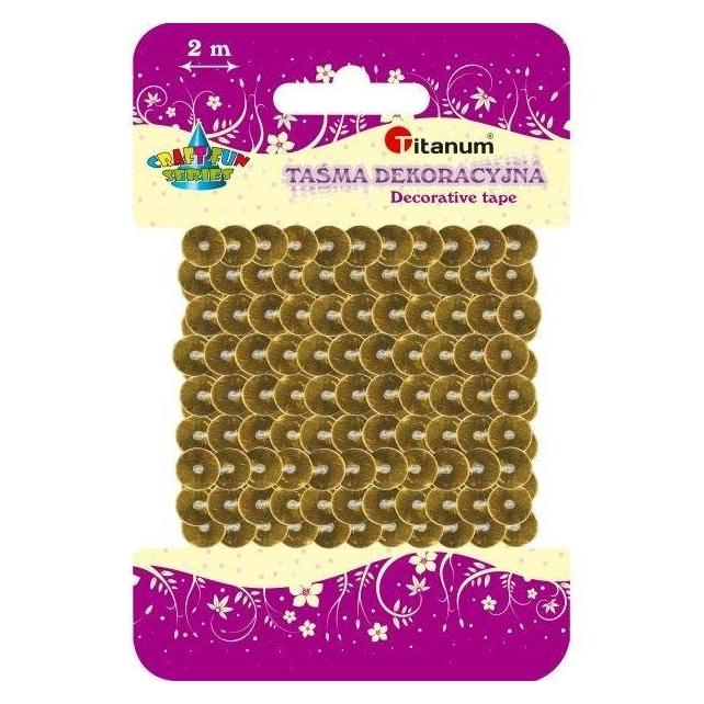 Craft with Fun Pailletten auf einem 6 mm 2 m langen Goldband (48985056)