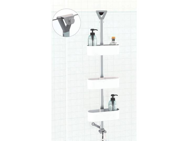 Duschregal BISCHOF Sida II , silber (silbern), B:24cm H:94cm T:9,5cm, Regale, Duschregal, mit 3 Ablagen, Topseller