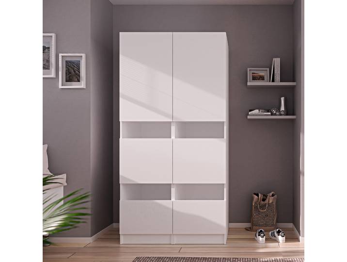Armoire à linge Smart 100cm Blanc/Blanc