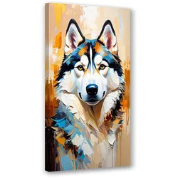 LEINWANDBILD Siberian Husky Hund Tier 60x120cm