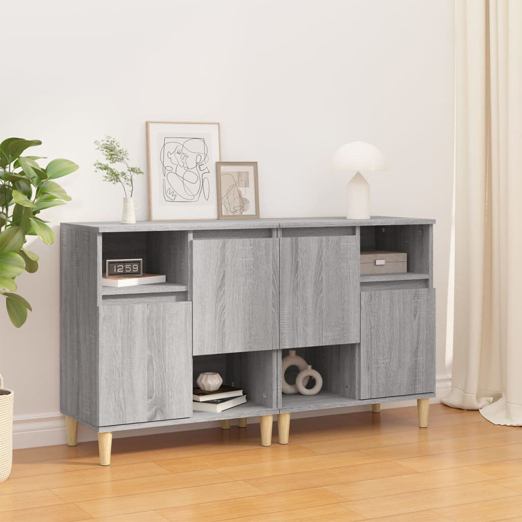 George Oliver Derron 60 cm W Sideboard Grey Sonoma 70cm H X 60cm W X 35cm D
