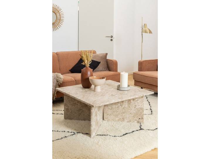 freiraum Couchtisch Vega, in Braun, Marmor - 90x42x90cm (BxHxT)