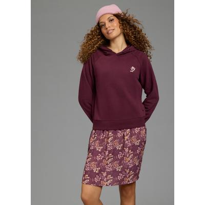 2-in-1-Kleid KANGAROOS, Damen, Gr. 32/34, N-Gr, Langarm, Sweatware, bunt (bordeaux), Sweatware, Obermaterial: 60% Baumwolle, 40% Polyester. Rock: 100% Polyester, bequem, Raglanärmel angesetztes Bündchen, Kleider, mit angesetztem Rockteil, mit...