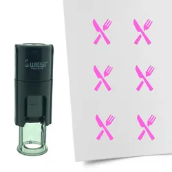 CombiCraft Selbstfärbender Stempel 'Besteck' in der Farbe Pink, Ø10mm