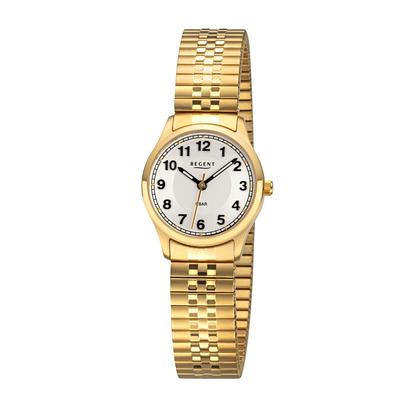 Quarzuhr REGENT, gold (goldfarben), Armbanduhren, Damen, Quarzuhr, Armbanduhr, Damenuhr, Edelstahlarmband, analog