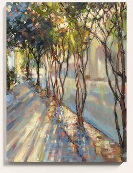 "Sunlight Through the Crepe Myrtles Stretched Canvas - 62"" x 47"" - Ballard Designs"