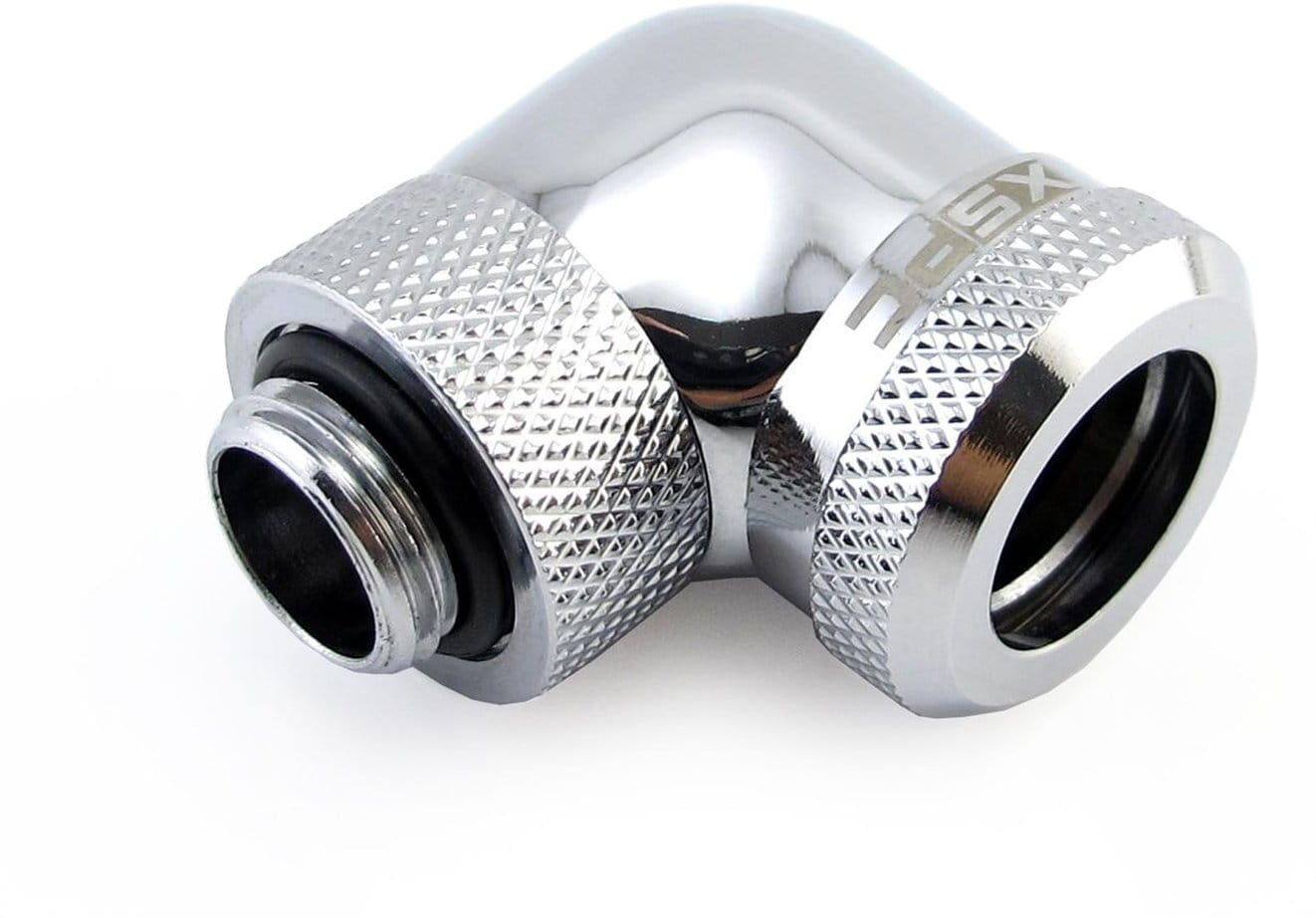 XSPC G1/4 auf 14mm HardTube Anschraubt&uuml;lle 90&deg; drehbar V2 - chrom