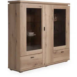 Highboard HARPER MERAN (BHT 155x138x37 cm) - braun - BHT 155x138x37 cm