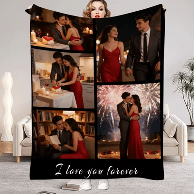 Inspire Curations Personalized Photo Flannel Blanket For Couples 1 100 X 150cm