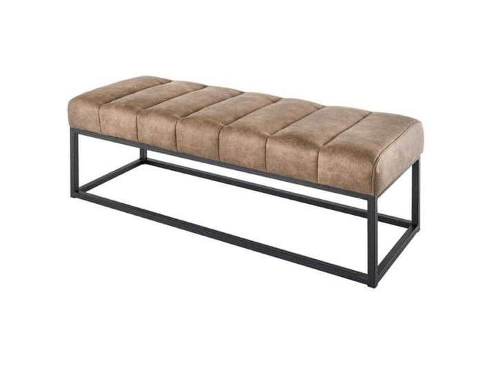 LebensWohnArt Sitzbank Design Sitzbank BELLE ca.110cm vintage taupe Mikrofaser Interieur
