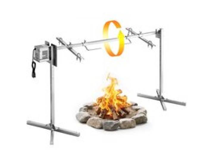 VEVOR Lammgrill 38 W 60 kg 1422,4 mm Drehspieß Spanferkelgrill Edelstahl für Gartenpartys, Hochzeiten, Camping und Feste, 3 U/min mit 8 Höhenstufen, 1825 x 535 x 860 mm, SUS304-Gabel, 45°-Standfuß