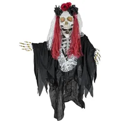 Europalms Halloween Figur Skelett La Catrina, animiert, 100cm (1 Stk.)