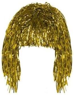 Uplift Picks Shiny Metallic Foil Party Wig For Costumes Cosplay And Masquerades gold