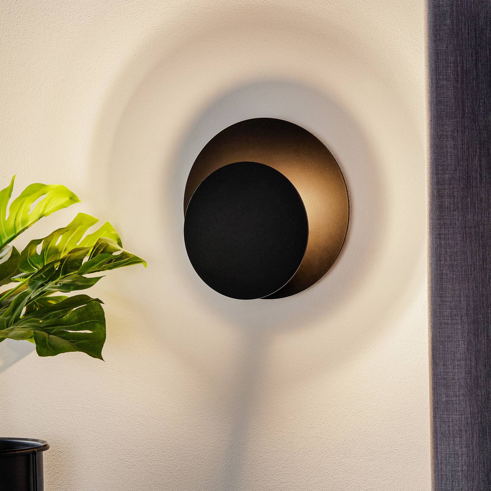 Wandlampe Circle EMIBIG LIGHTING, dimmbar, schwarz, für Wohn- / Esszimmer, Metall, Modern, Wandleuchte, Wandlampe Innen