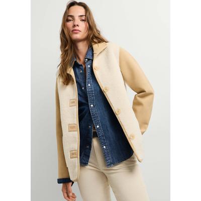 Wintermantel PEPE JEANS "Wintermantel NINETTE", Damen, Gr. S, beige (mousse weiß), 100% Polyester, Mäntel Wintermantel