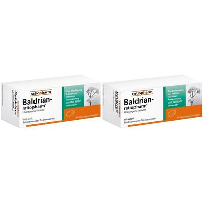 Baldrian-Ratiopharm überzogene Tabletten Doppelpack 2x60 St Überzogene