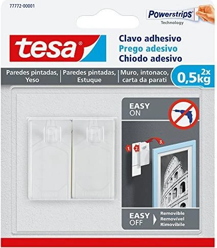 tesa Powerstrips Klebenagel für Tapeten und Putz, 0,5 kg