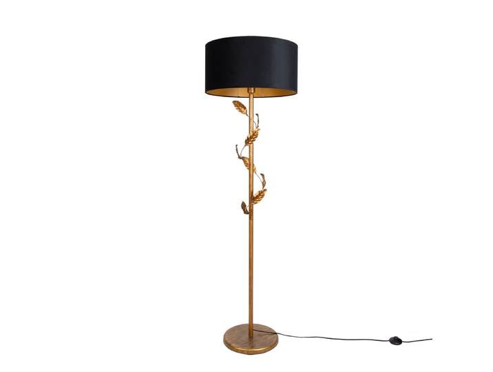 Lampadaire or avec abat-jour noir et intérieur or 50cm - Linden