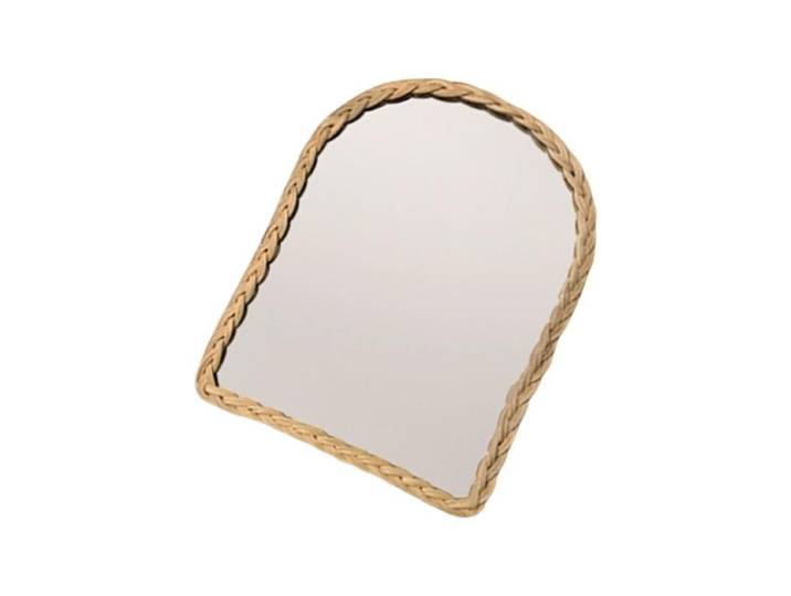 Miroir tissé en faux rotin