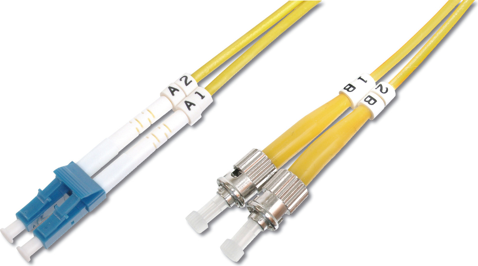 DIGITUS vezeloptische patchkabel LC-Duplex naar 2 x ST, OS2, 3,0 meter