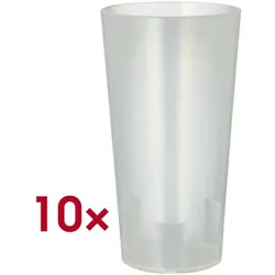 Papstar 10er-Pack Mehrweg-Trinkbecher 0,4 l unzerbrechlich transparent