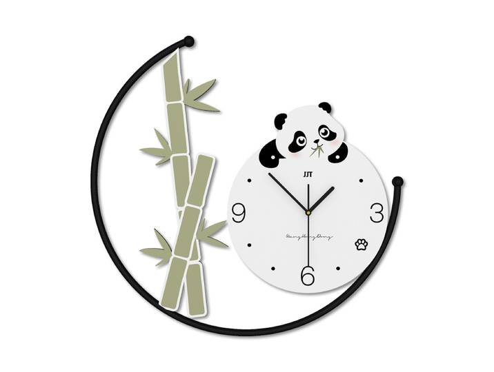 Horloge murale panda créative, horloge décorative de dessin animé