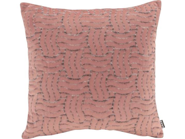 Dekokissen H.O.C.K. Fugato , rosa (rosa, bedruckt), B:50cm L:50cm, Polyester, Wolle, Dekokissen_Sitzkissen_Kissenhüllen, Dekokissen, mit flauschigem Stoff, Kissenhülle mit Füllung, 1 Stück