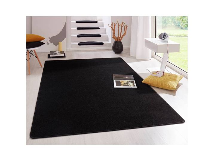 Kurzflorteppich Fancy Schwarz/Rauchschwarz 200 x 280cm Mischgewebe