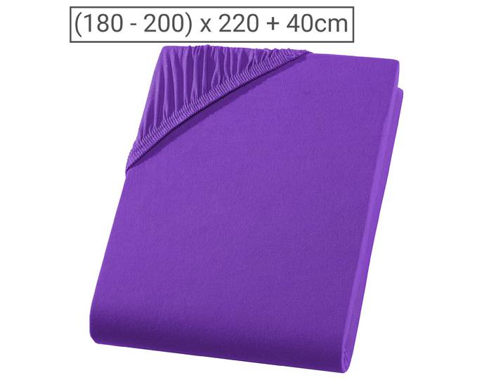 Wasser-/Boxspringbett Superb Qualitäts-Jersey Fixleintuch, violett, 200 x 220 cm