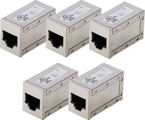 Digitus AT-AG-8-8-C6S-5 RJ45 Kupplungsgehäuse Polzahl Sensoren 8 Silber 5St.