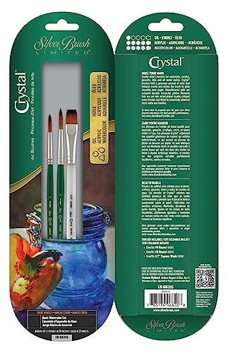 Silver Brush Crystal Golden Taklon Aquarel Kwastenset - 3 stuks