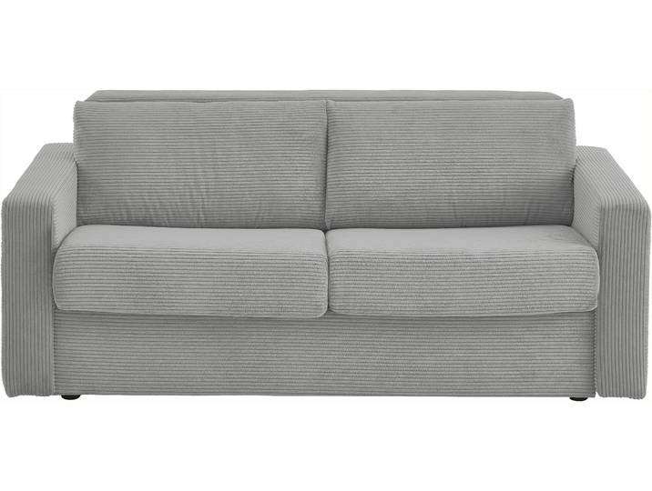 Schlafsofa ROLANDO , grau, B:196cm H:82cm T:208cm, 100% PES, ATLANTIC HOME COLLECTION, Sofas, Schlafsofa, für Dauerschläfer geeignet inklusive hochwertiger Matratze