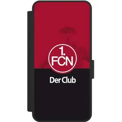 Nivocase Klapphülle für Samsung Galaxy S25 Edge Handyhülle aus Kunst Leder NIVOflip schwarz 1. FC Nürnberg (Samsung Galaxy S25 Edge), Smartphone Hülle, Schwarz