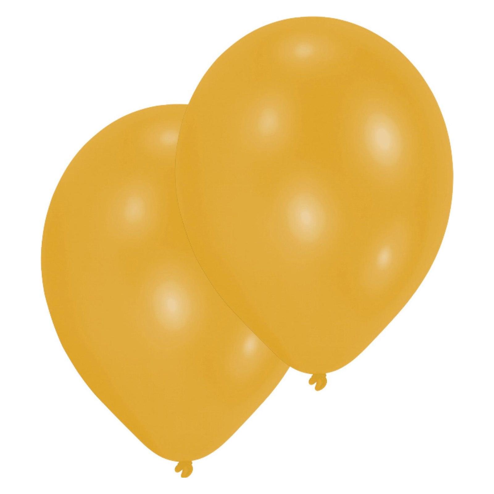 Magni 9904909 - Latexballons Metallic, 10 Stück, ca. 28 cm, Gelb, Luftballon (10x) (9904909)