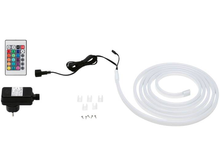 PAULMANN LED-Streifen SimpLED Outdoor Basisset IP44 RGB beschichtet , weiß, Dioden 216 Stk. Flammen 1 Stk., Gesamtlänge 4,41m, Lichterketten, LED-Streifen