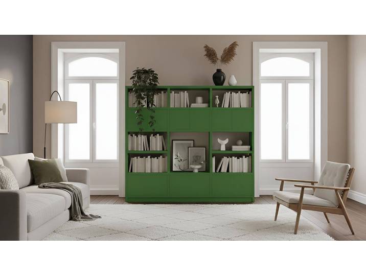 Großes Regal MDF Lackiert Laub­grün