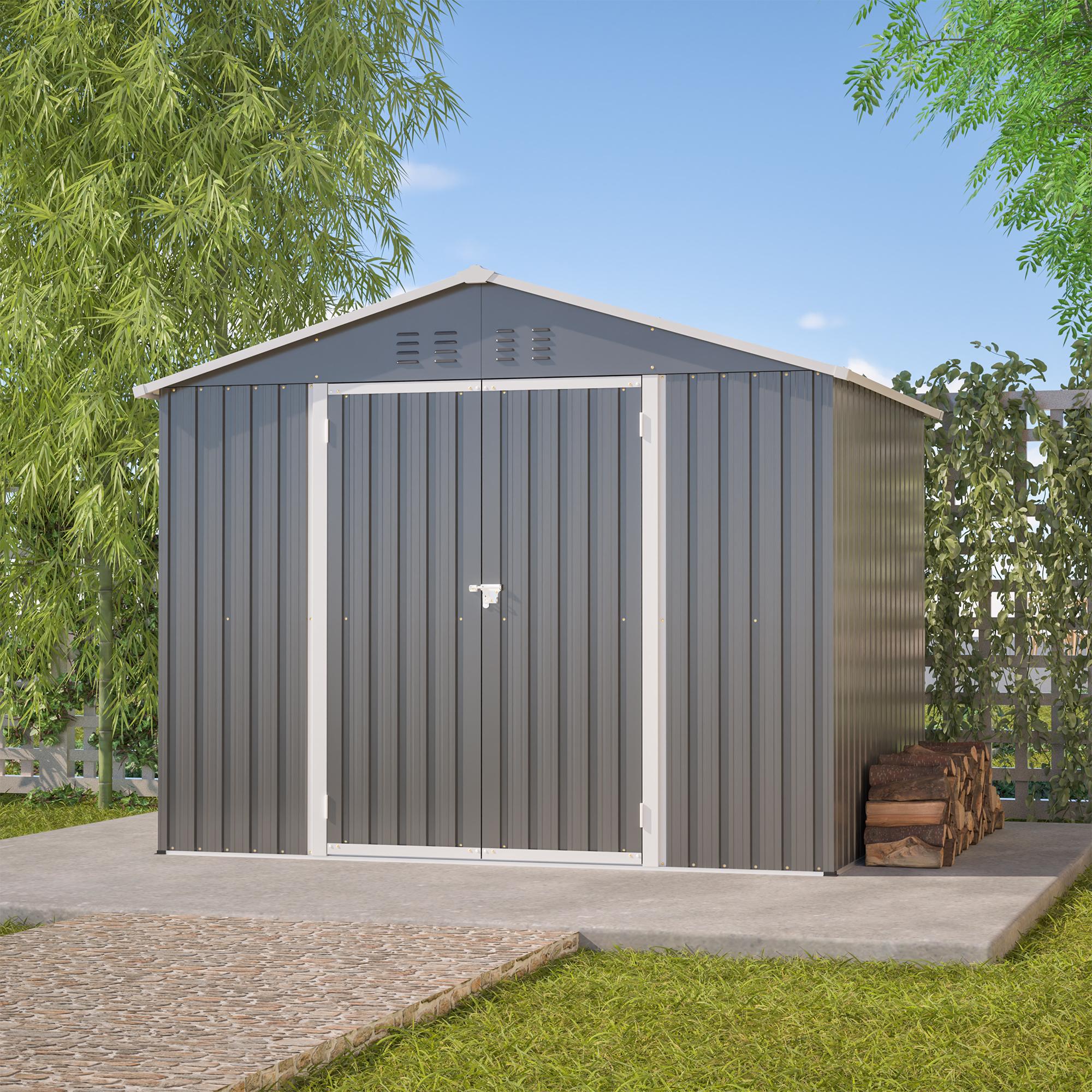 Metall-Tool-Shed 8x6ft, Klapptür, für Gartengeräte & Werkzeuge