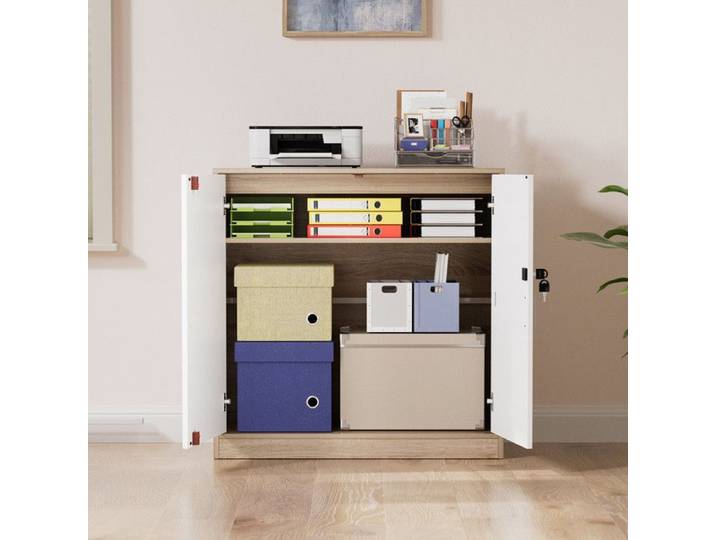 Classeur verrouillable – Armoire de bureau verrouillable avec étagères réglables – Armoire de rangement polyvalente