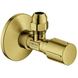 Grohe Eckventil 22037GN0 1/2" x 3/8", Metallgriff, Rosette, Quetschverschraubung 1 cm, cool sunrise gebürstet