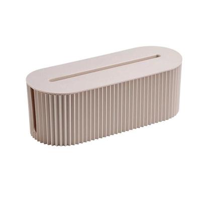 Minimalist Cable Management Box For Desk Cord Organization & Power Strip Storage White