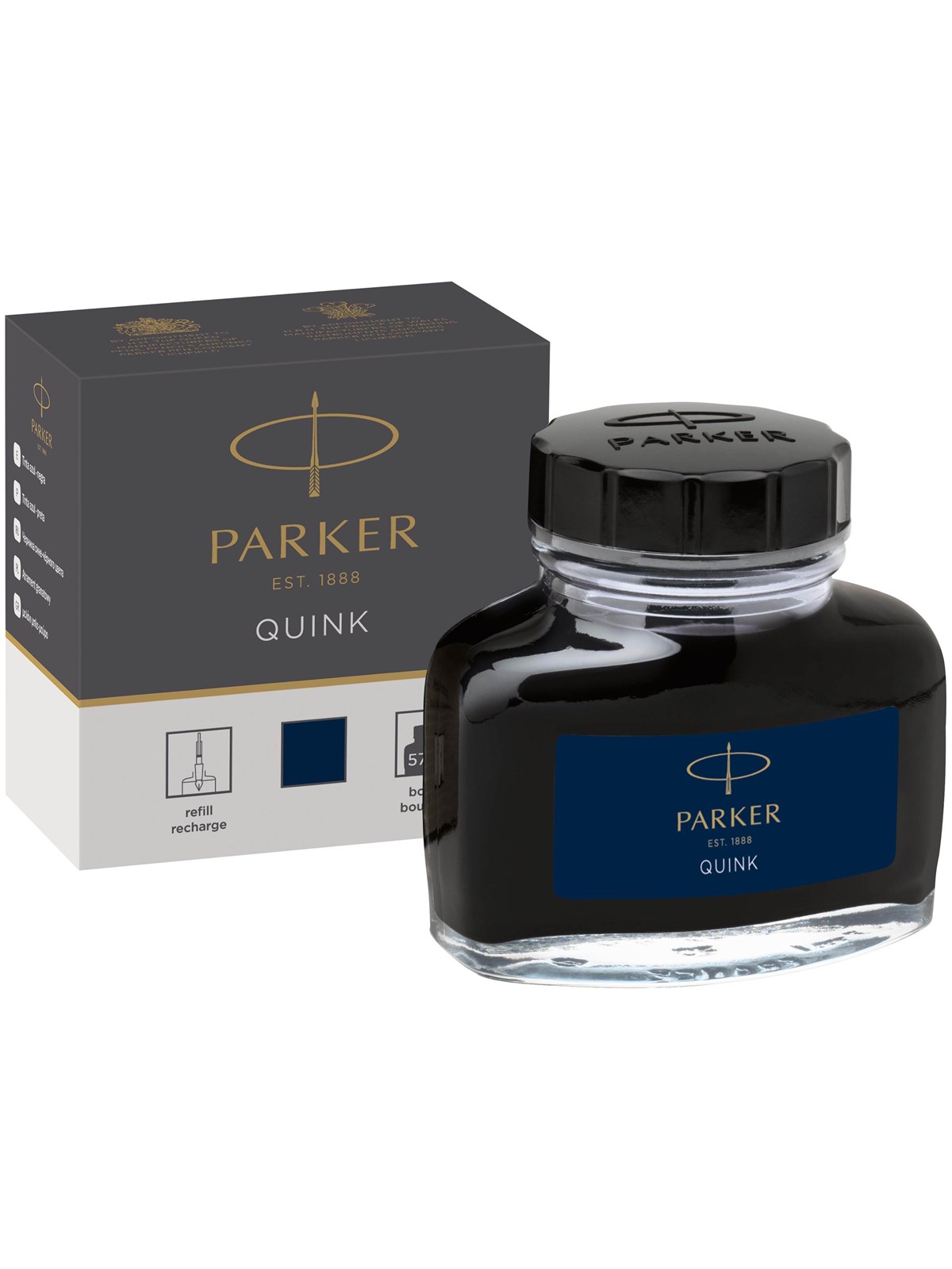 Parker Quink Füllertinte im Tintenfass | blauschwarz | 57 ml