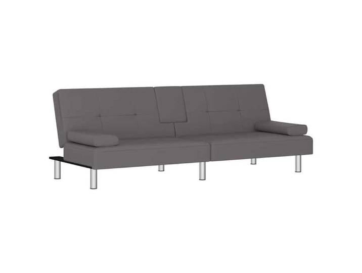 Remise SOFA Convertible/réglable - Gris - Canapé-lit - avec porte -gobelets - gris - similicuir_xwk44x