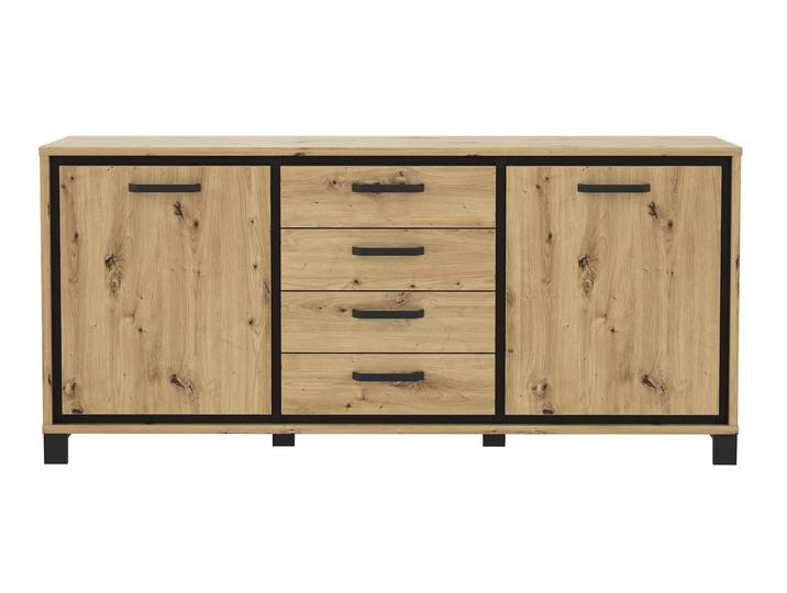 Sideboard 2 türig Artisan Eiche - Metall schwarz 178 cm - TRONDHEIM