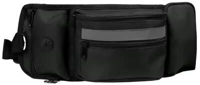 Everyday Crate Hands Free Dog Walking Bag With Treat Storage & Adjustable Waist Pack black