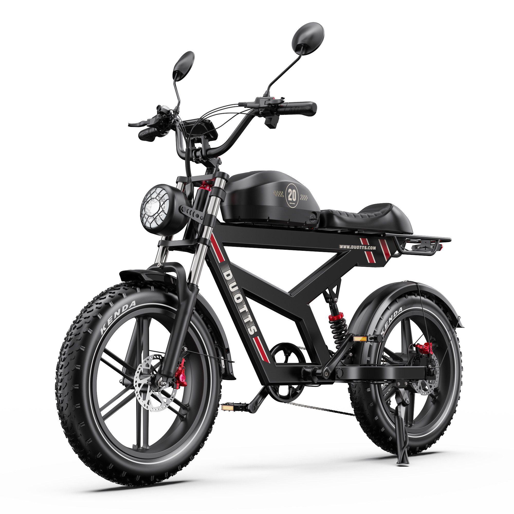 E-Bike Cityrad F20 250W Motor 48V/27Ah Akku 140km Reichweite 20×4.0Zoll Reifen 7Gang Shimano, Kettenschaltung, Heckmotor, 1296Wh, mit abnehmbarem Akku