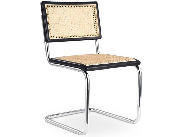 Chaise de salle à manger en rotin naturel - Lia Noir 47