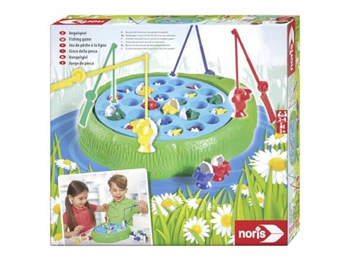 Noris 606062024 - Hengelspel, Wie eerst alle vissen zijn kleur heeft gevist, voor kinderen vanaf 3 jaar