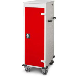 Rotstahl Laptopwagen 461457, grau / rot, 10 Ladeplätze
