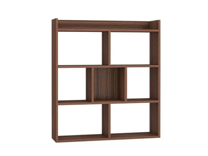 Élégante bibliothèque minimaliste en noyer 80x20x90cm