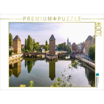 CALVENDO Puzzle Ponts Couverts und la Petite France an der Ill | 1000 Teile Lege-Größe 64x48cm Foto-Puzzle für glückliche Stunden